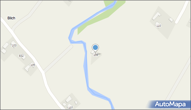 Łużna, Łużna, 109, mapa Łużna