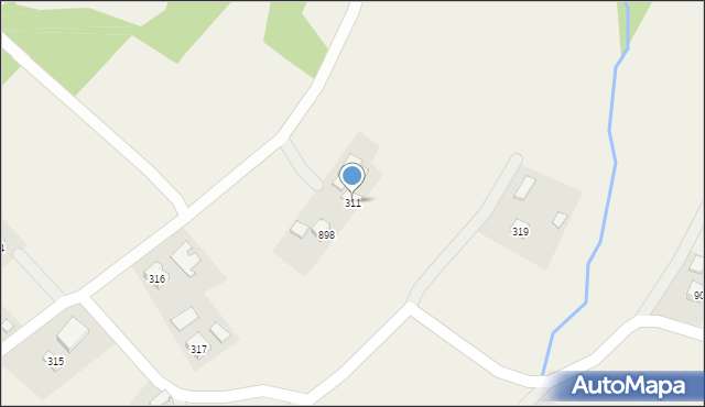 Łużna, Łużna, 311, mapa Łużna