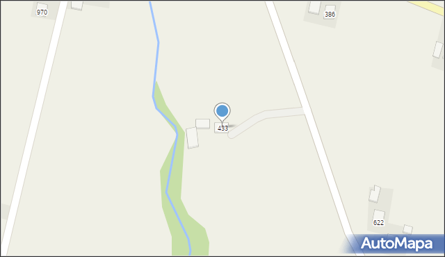 Łużna, Łużna, 433, mapa Łużna