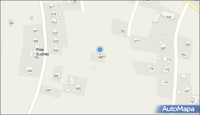Łużna, Łużna, 468, mapa Łużna