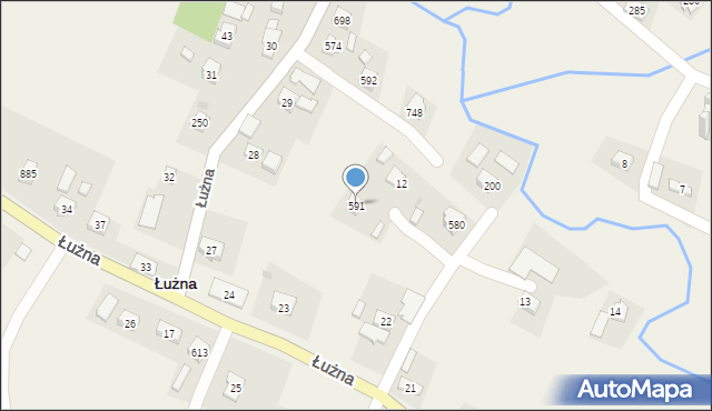 Łużna, Łużna, 591, mapa Łużna
