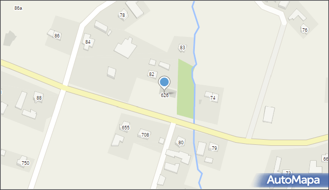 Łużna, Łużna, 626, mapa Łużna