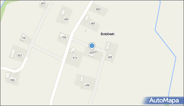 Łużna, Łużna, 637, mapa Łużna
