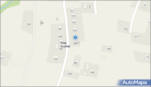 Łużna, Łużna, 644, mapa Łużna