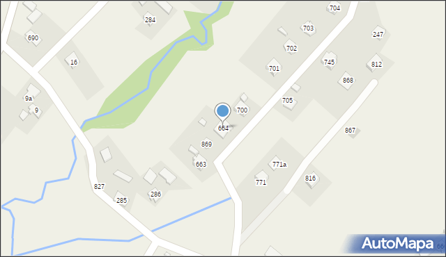 Łużna, Łużna, 664, mapa Łużna