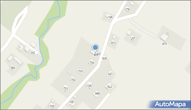 Łużna, Łużna, 825, mapa Łużna