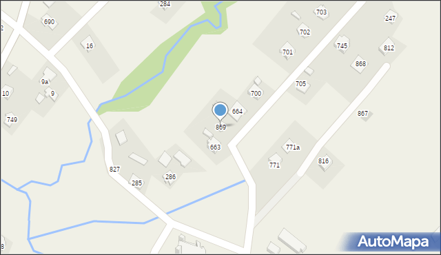 Łużna, Łużna, 869, mapa Łużna