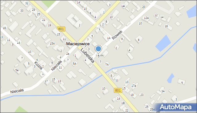 Maciejowice, Lubelska, 5, mapa Maciejowice