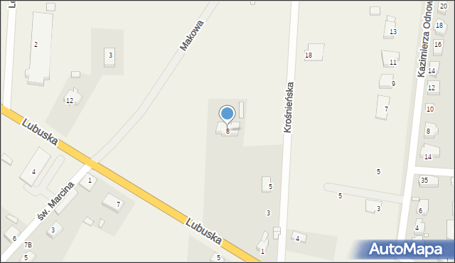 Marcinowice, Lubuska, 8, mapa Marcinowice