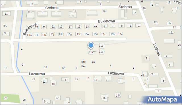 Marysin, Ludowa, 11e, mapa Marysin