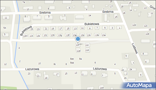 Marysin, Ludowa, 11f, mapa Marysin