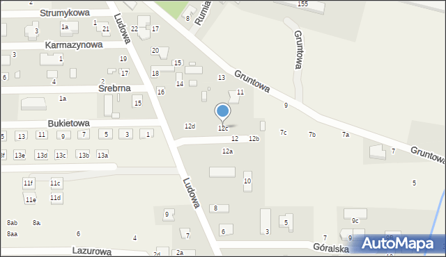 Marysin, Ludowa, 12c, mapa Marysin