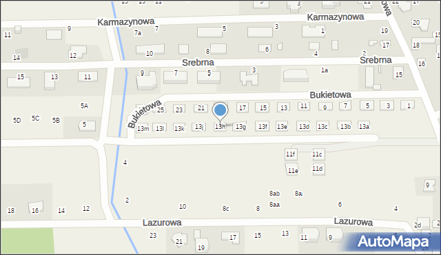 Marysin, Ludowa, 13h, mapa Marysin