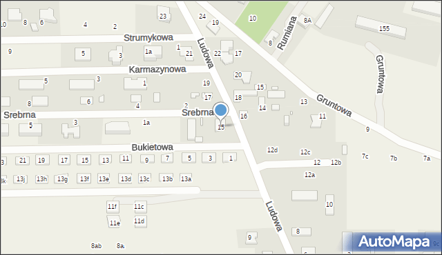 Marysin, Ludowa, 15, mapa Marysin