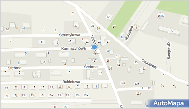 Marysin, Ludowa, 19, mapa Marysin