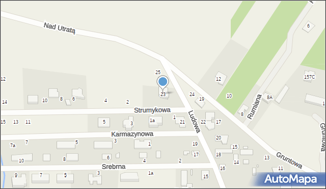 Marysin, Ludowa, 23, mapa Marysin