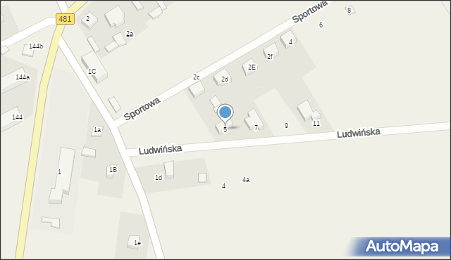 Masłowice, Ludwińska, 5, mapa Masłowice