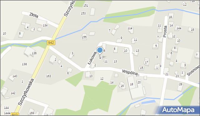 Meszna, Łukowa, 4, mapa Meszna