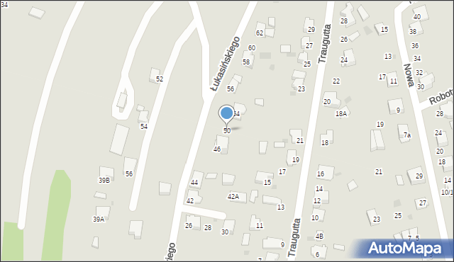 Miechów, Łukasińskiego Waleriana, mjr., 50, mapa Miechów