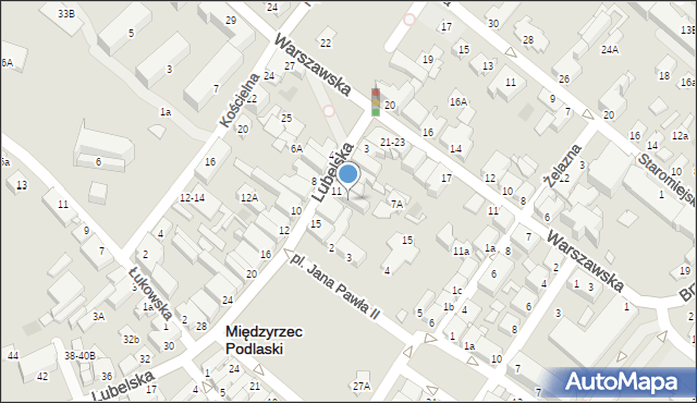 Międzyrzec Podlaski, Lubelska, 11a, mapa Międzyrzec Podlaski