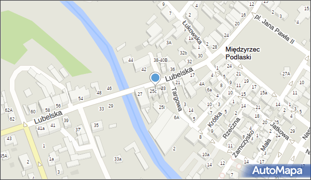 Międzyrzec Podlaski, Lubelska, 25b, mapa Międzyrzec Podlaski