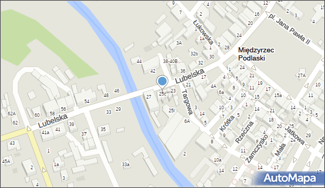 Międzyrzec Podlaski, Lubelska, 25c, mapa Międzyrzec Podlaski