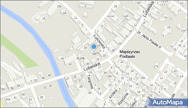 Międzyrzec Podlaski, Lubelska, 32b, mapa Międzyrzec Podlaski