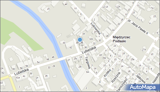 Międzyrzec Podlaski, Lubelska, 38-40A, mapa Międzyrzec Podlaski