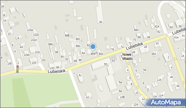 Międzyrzec Podlaski, Lubelska, 80A, mapa Międzyrzec Podlaski