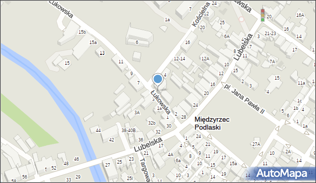 Międzyrzec Podlaski, Łukowska, 4, mapa Międzyrzec Podlaski