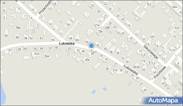 Międzyrzec Podlaski, Łukowska, 47, mapa Międzyrzec Podlaski