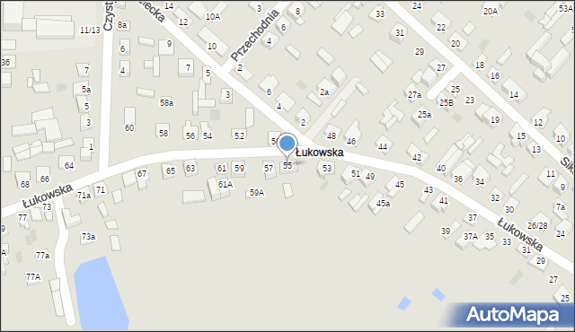 Międzyrzec Podlaski, Łukowska, 55, mapa Międzyrzec Podlaski