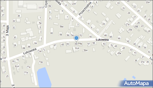 Międzyrzec Podlaski, Łukowska, 61, mapa Międzyrzec Podlaski