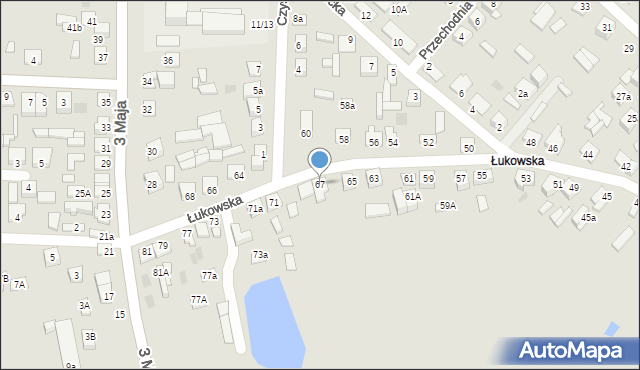 Międzyrzec Podlaski, Łukowska, 67, mapa Międzyrzec Podlaski