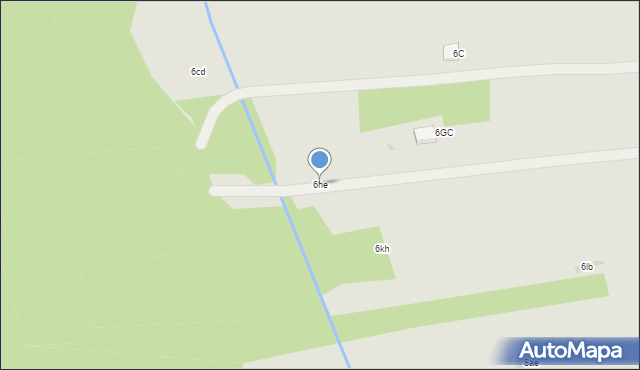 Mielec, Łuże, 6he, mapa Mielca