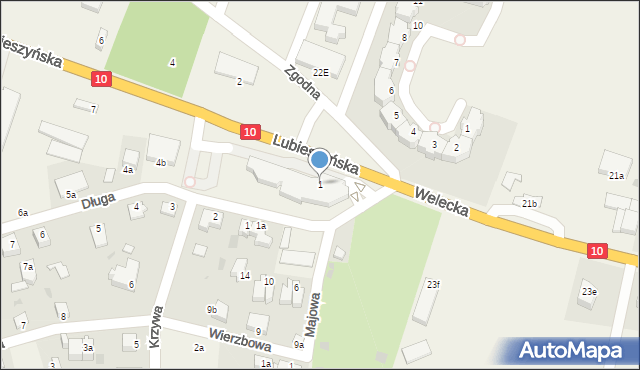 Mierzyn, Lubieszyńska, 1, mapa Mierzyn