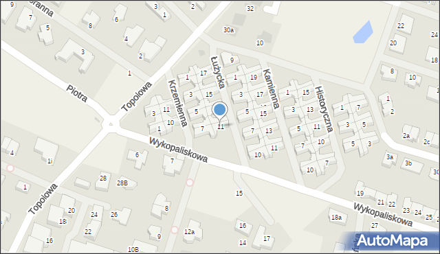 Mierzyn, Łużycka, 11, mapa Mierzyn