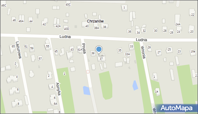 Milanówek, Ludna, 37A, mapa Milanówek