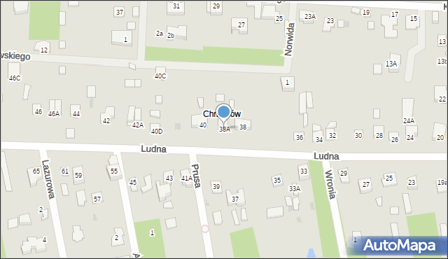 Milanówek, Ludna, 38A, mapa Milanówek