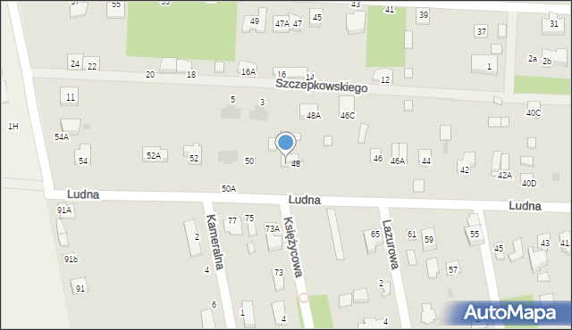 Milanówek, Ludna, 48C, mapa Milanówek