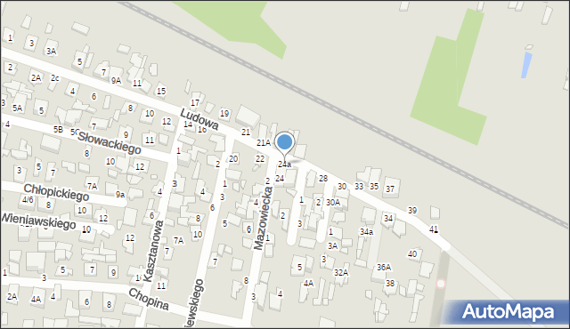 Mińsk Mazowiecki, Ludowa, 24a, mapa Mińsk Mazowiecki