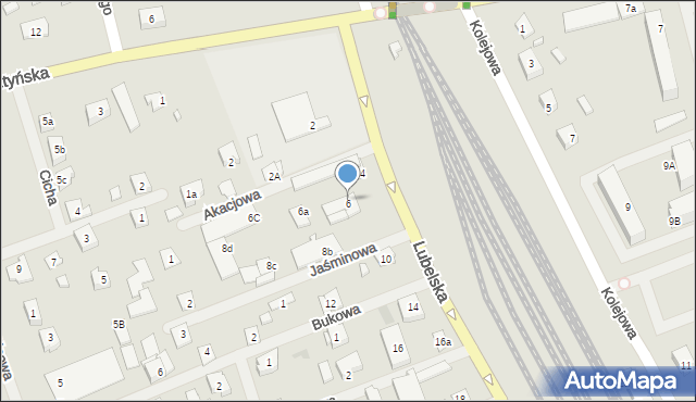 Mrągowo, Lubelska, 6b, mapa Mrągowo