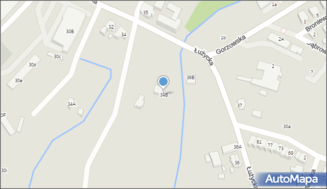 Myślibórz, Łużycka, 34B, mapa Myślibórz
