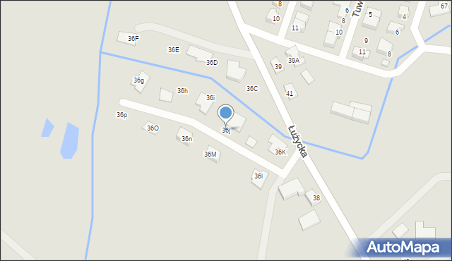 Myślibórz, Łużycka, 36j, mapa Myślibórz