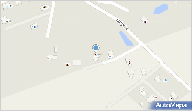 Myślibórz, Łużycka, 54, mapa Myślibórz