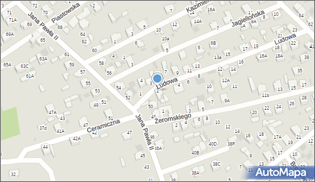 Myszków, Ludowa, 2, mapa Myszków