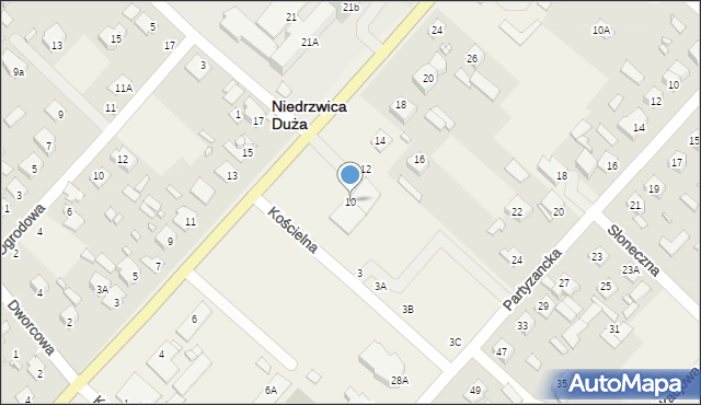 Niedrzwica Duża, Lubelska, 10, mapa Niedrzwica Duża