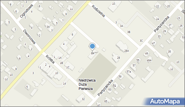 Niedrzwica Duża, Lubelska, 6A, mapa Niedrzwica Duża