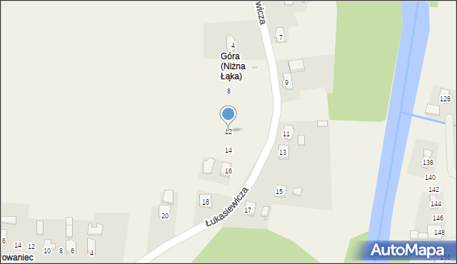 Niżna Łąka, Łukasiewicza Ignacego, 12, mapa Niżna Łąka