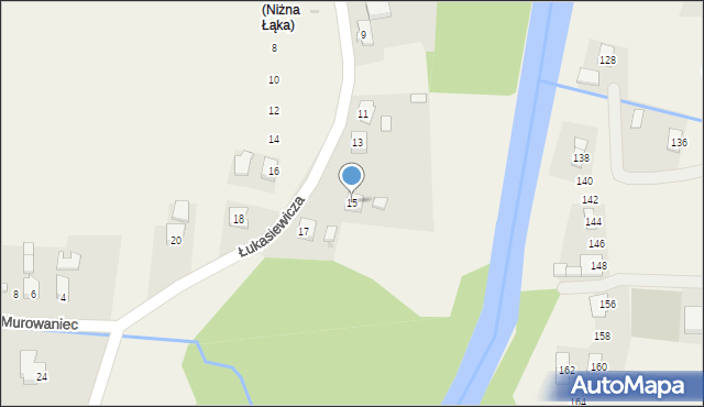 Niżna Łąka, Łukasiewicza Ignacego, 15, mapa Niżna Łąka